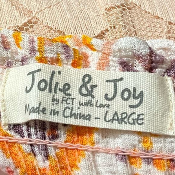 💜🧡 Tiered Ruffle Skirt | Smocked | Aztec Design | Jolie & Joy | Size Large - Picture 6 of 10